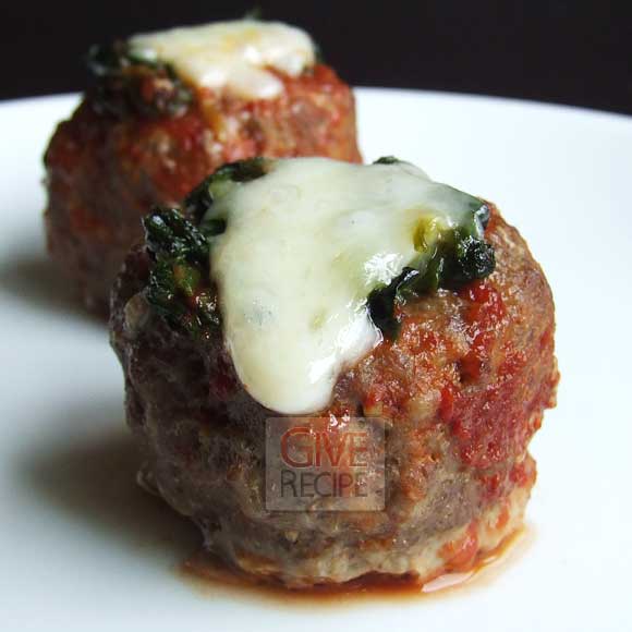 meatballs stuffed with spinach