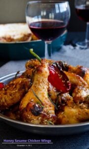 Honey Sesame Chicken Wings | giverecipe.com| #chicken #sesame #appetizer #chickenwings #partyfood