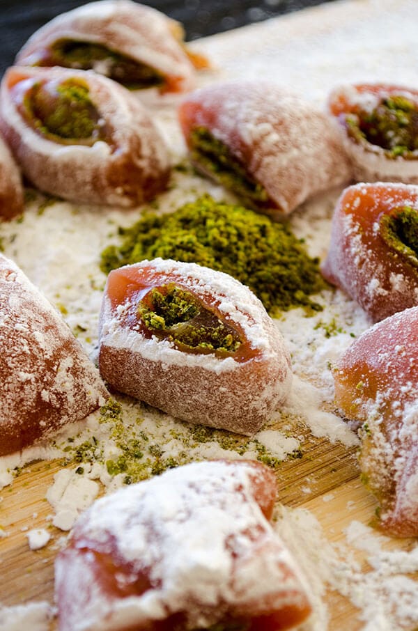 Homemade Turkish Delight with Pistachio