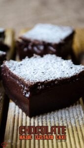 Chocolate Magic Custard Cake | giverecipe.com | #cake #chocolate #custard #dessert