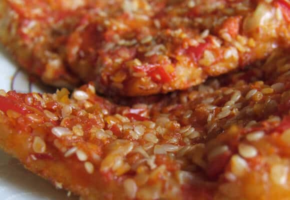 Red Pepper Sheet Pan Pizza