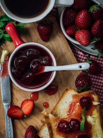Homemade Strawberry Jam. Easy to make. Only 3 ingredients needed.