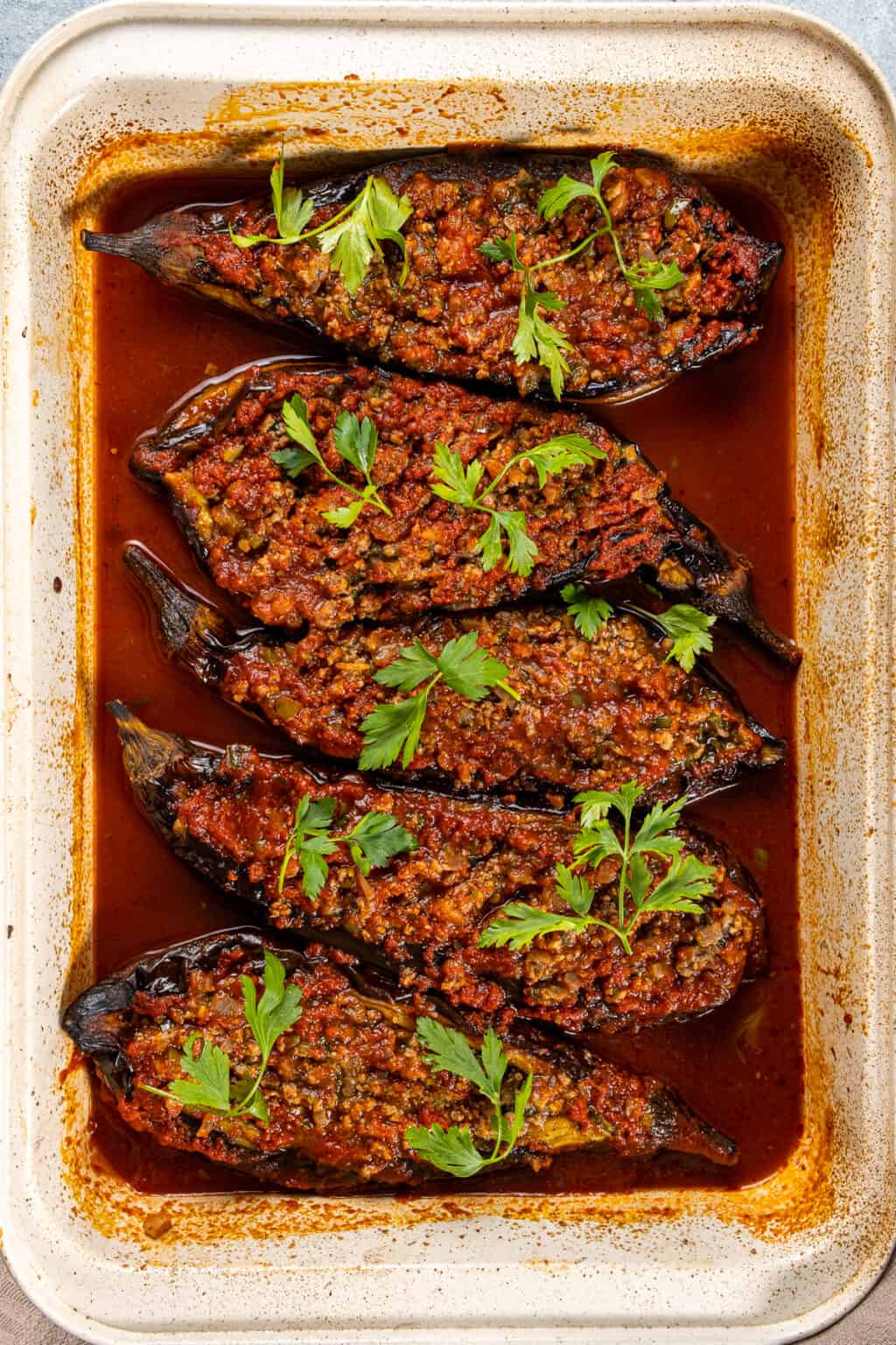Turkish Ground Beef Stuffed Eggplant Karniyarik Recipe Give Recipe