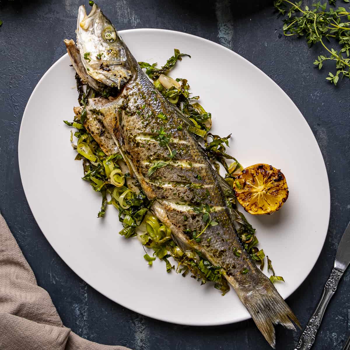 Whole Baked Sea Bass Give Recipe