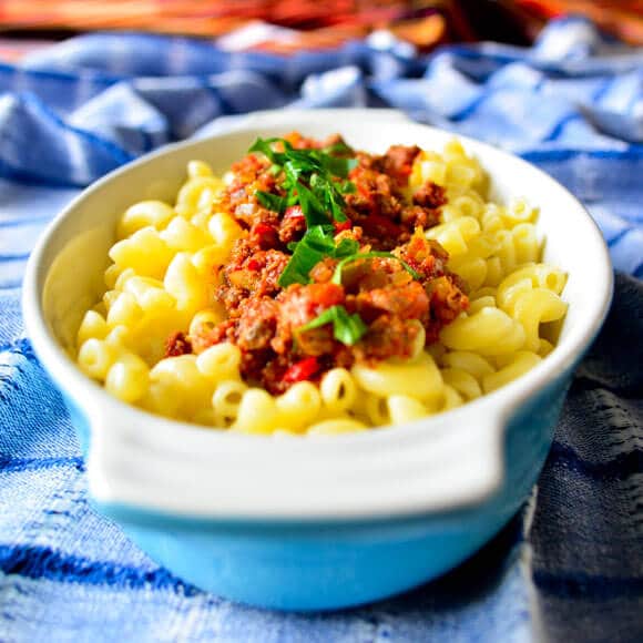 Pasta with Mince Sauce is an easy dinner recipe with seasoned ground beef. A family favorite weeknight meal. 