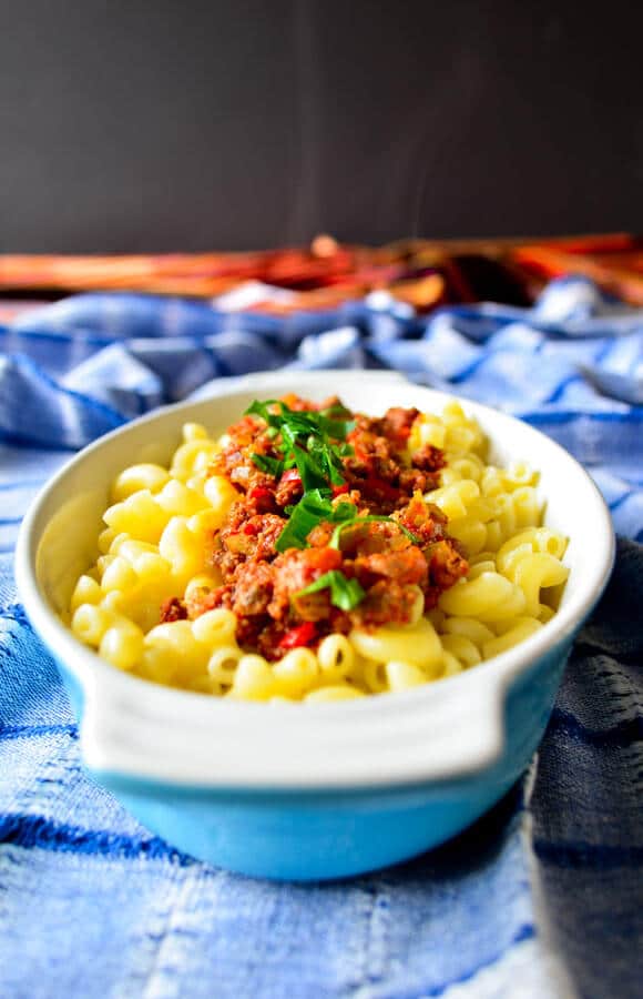 Pasta with Mince Sauce is an easy dinner recipe with seasoned ground beef. A family favorite weeknight meal. 