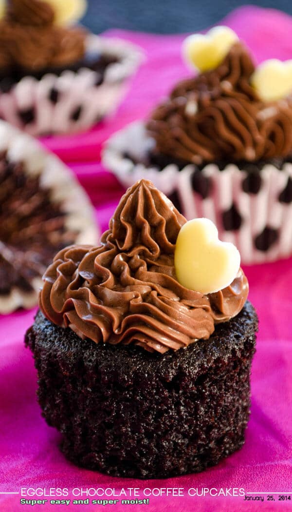 Eggless Chocolate Coffee Cupcakes
