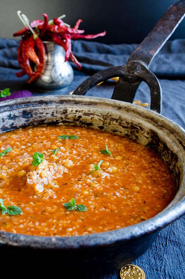 Lentil and bulgur soup with driend mint and chili | giverecipe.com | #soup #lentil #bulgur #driedmint #winter