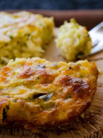 oven-baked leek frittata