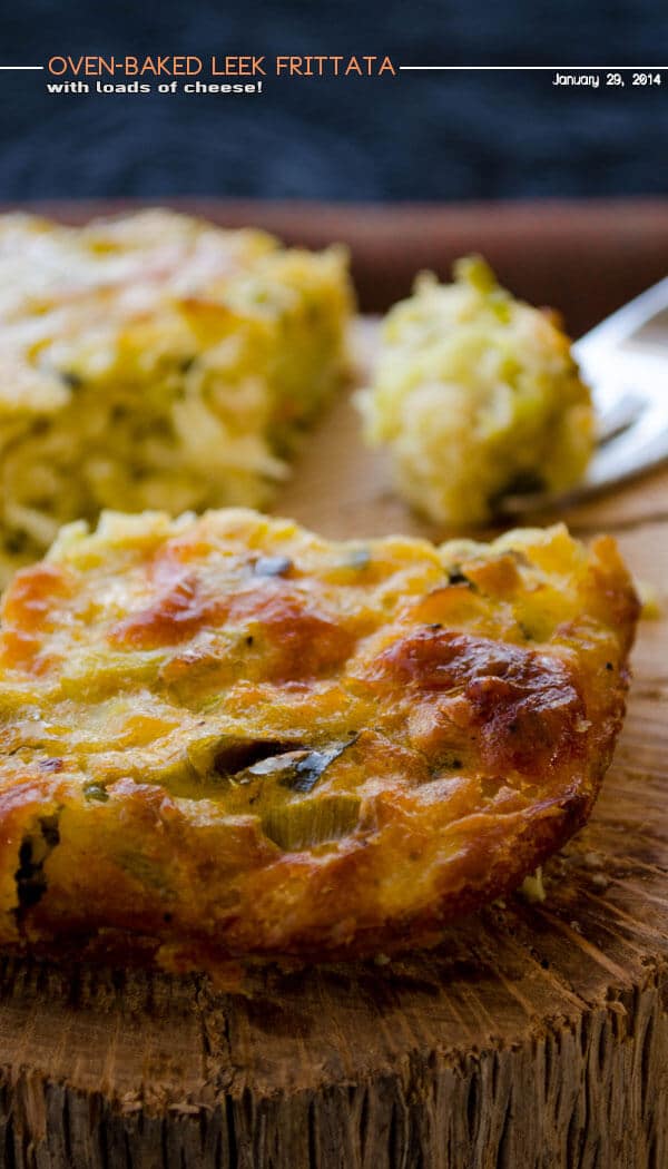 oven-baked leek frittata