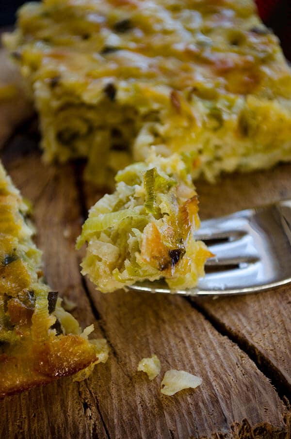 oven-baked leek frittata