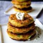 Carrot Feta Zucchini Fritters | giverecipe.com | #fritters #zucchini #carrot #feta #appetizer