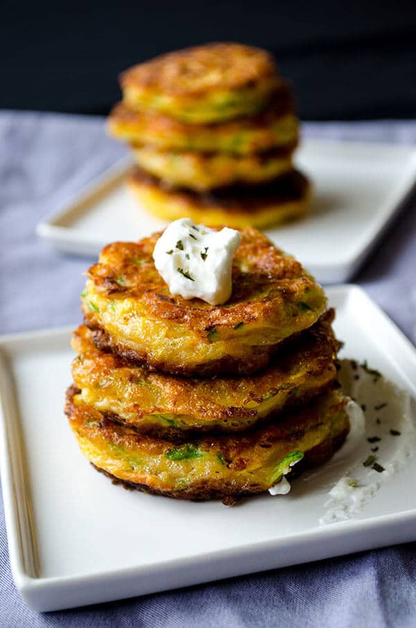 Carrot Feta Zucchini Fritters | giverecipe.com | #fritters #zucchini #carrot #feta #appetizer