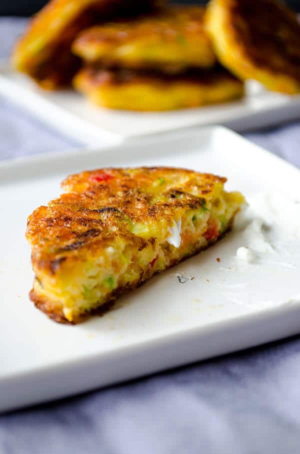 Carrot Feta Zucchini Fritters | giverecipe.com | #fritters #zucchini #carrot #feta #appetizer