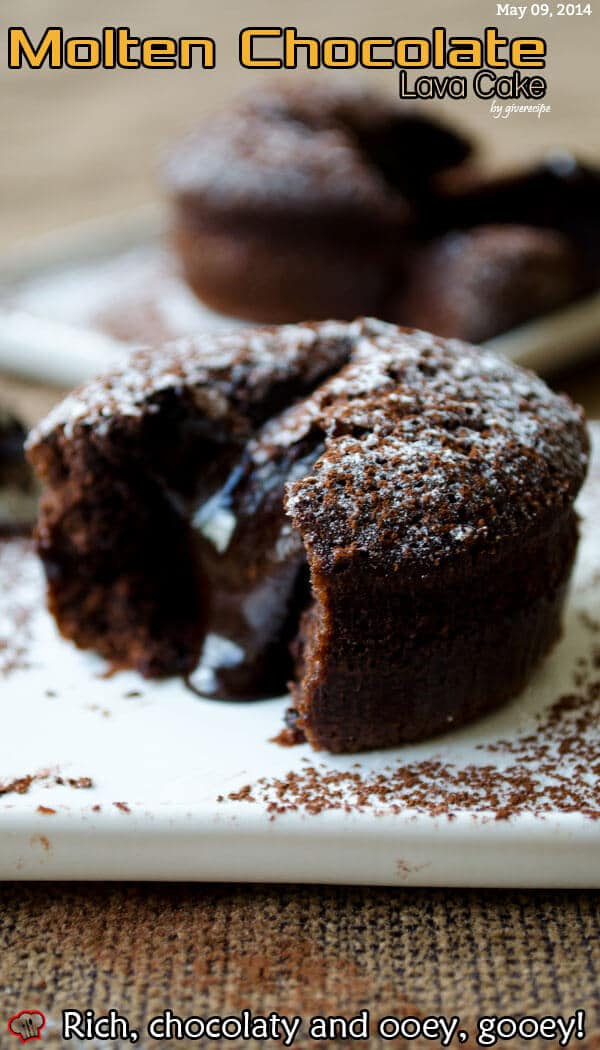 Molten Chocolate Lava Cake | giverecipe.com | #cake #chocolate #lavacake #mothersday