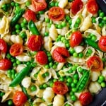 Summer Pasta with Tomatoes and Peas | giverecipe.com | #pasta #tomato #peas #cherrytomatoes #summer
