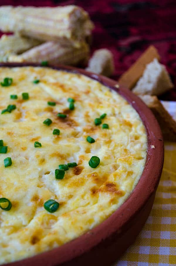 Creamy Cheesy Corn Casserole | giverecipe.com | #corn #casserole #cheesy #corncasserole #freshcorn