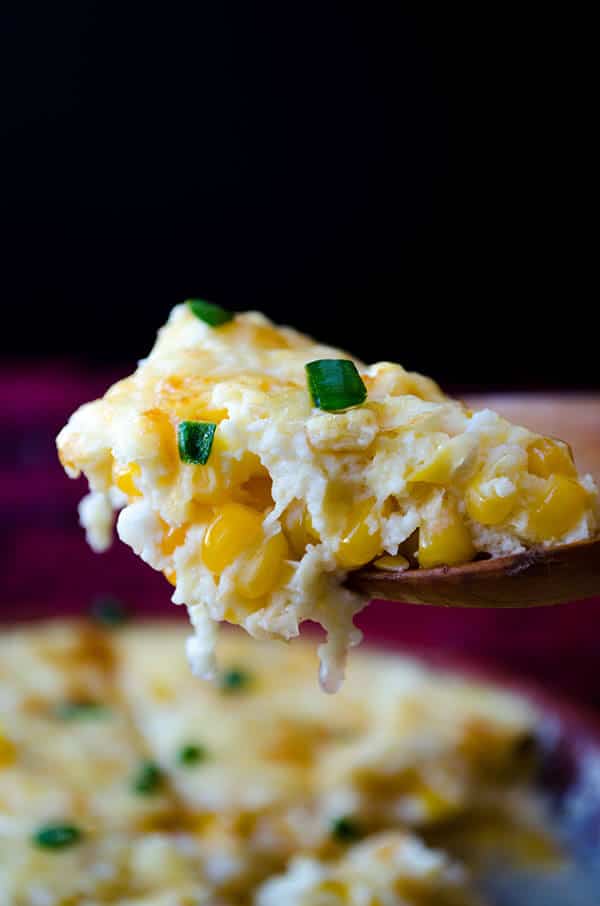 Creamy Cheesy Corn Casserole | giverecipe.com | #corn #casserole #cheesy #corncasserole #freshcorn