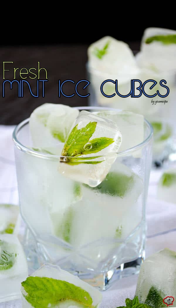 How to Make Mint Ice Cubes |giverecipe.com | #mint #ice #icecubes #summer