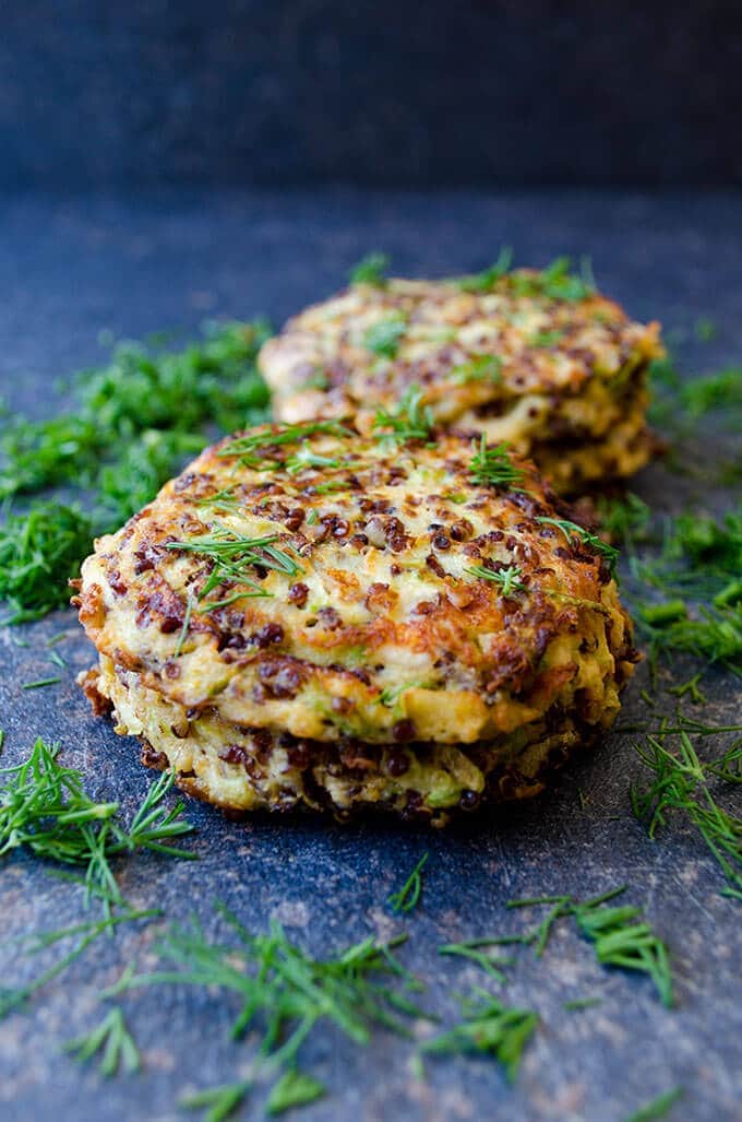 Feta Quinoa Zucchini Fritters | giverecipe.com | #fritters #zucchini #quinoa #healthy