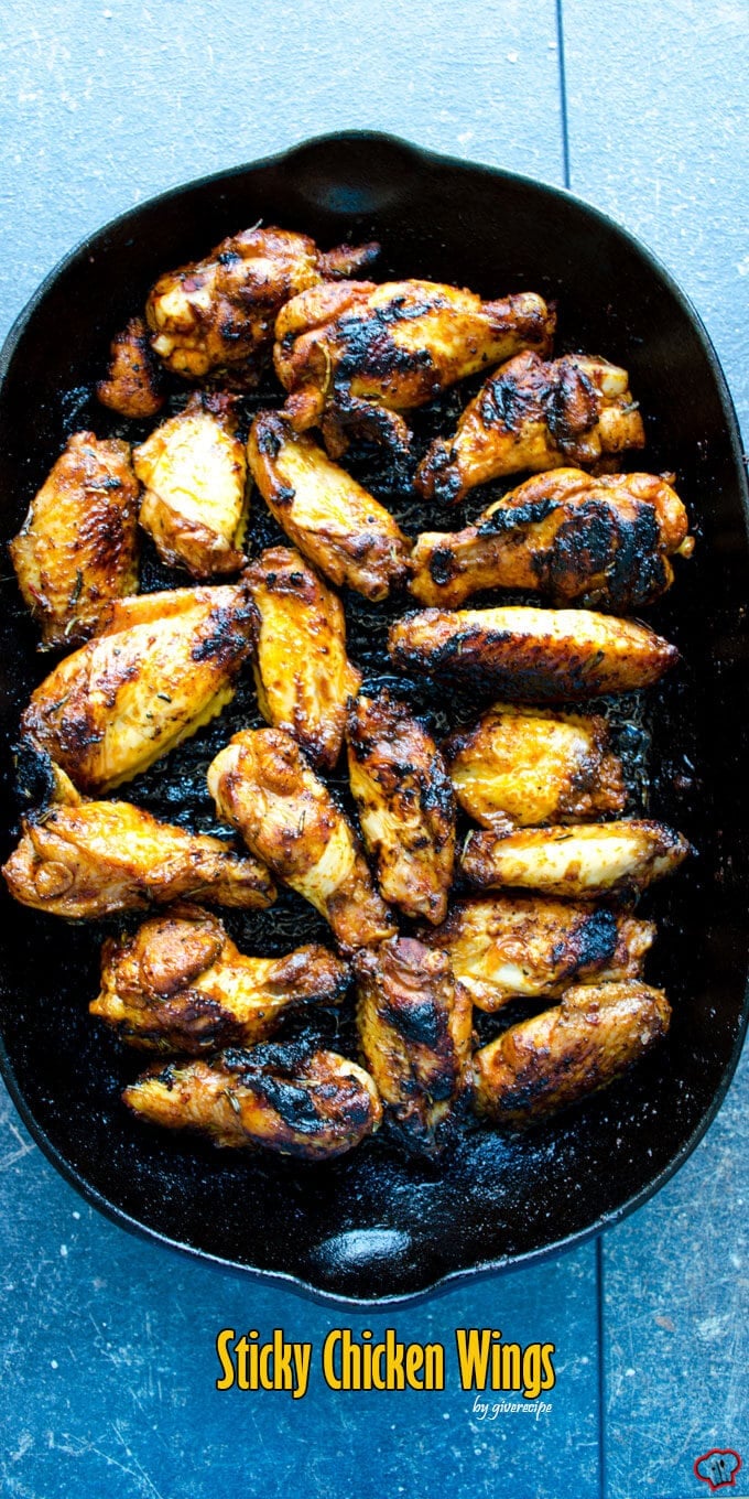 Sticky Chicken Wings | giverecipe.com | #chicken #chickenwings