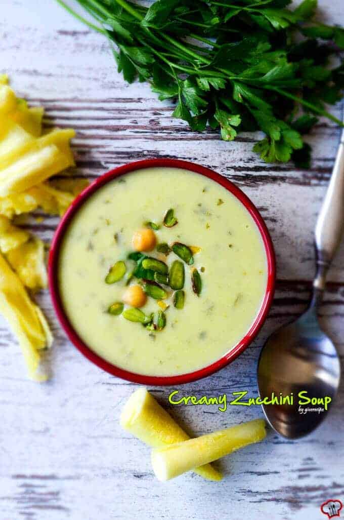 Creamy Zucchini Soup | giverecipe.com | #soup #zucchini #creamysoup #fallrecipes #vegetarian