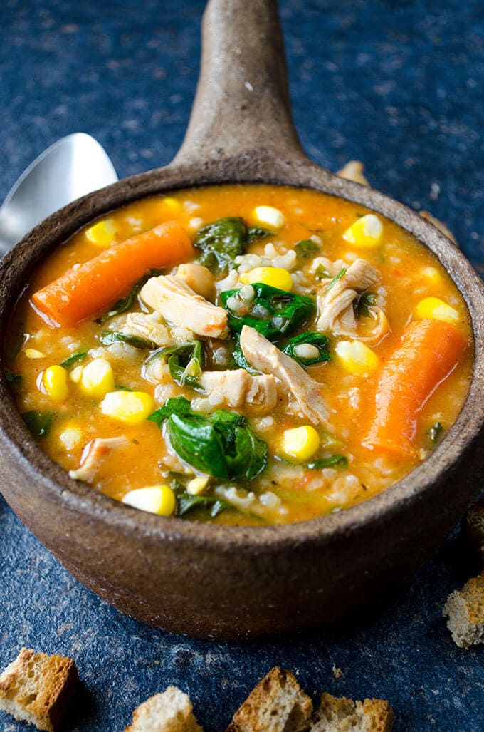 Tomato Chicken Rice Soup | giverecipe.com | #chickensoup