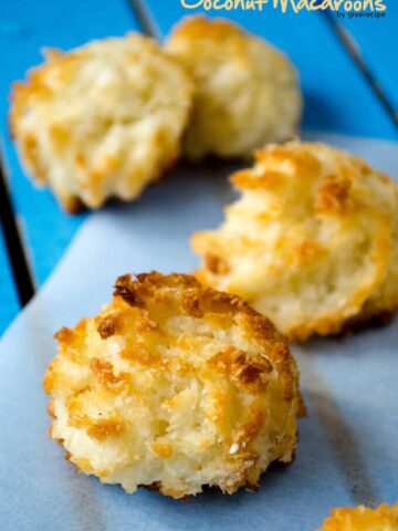 3 Ingredient Coconut Macaroons | giverecipe.com | #macaroons #glutenfree