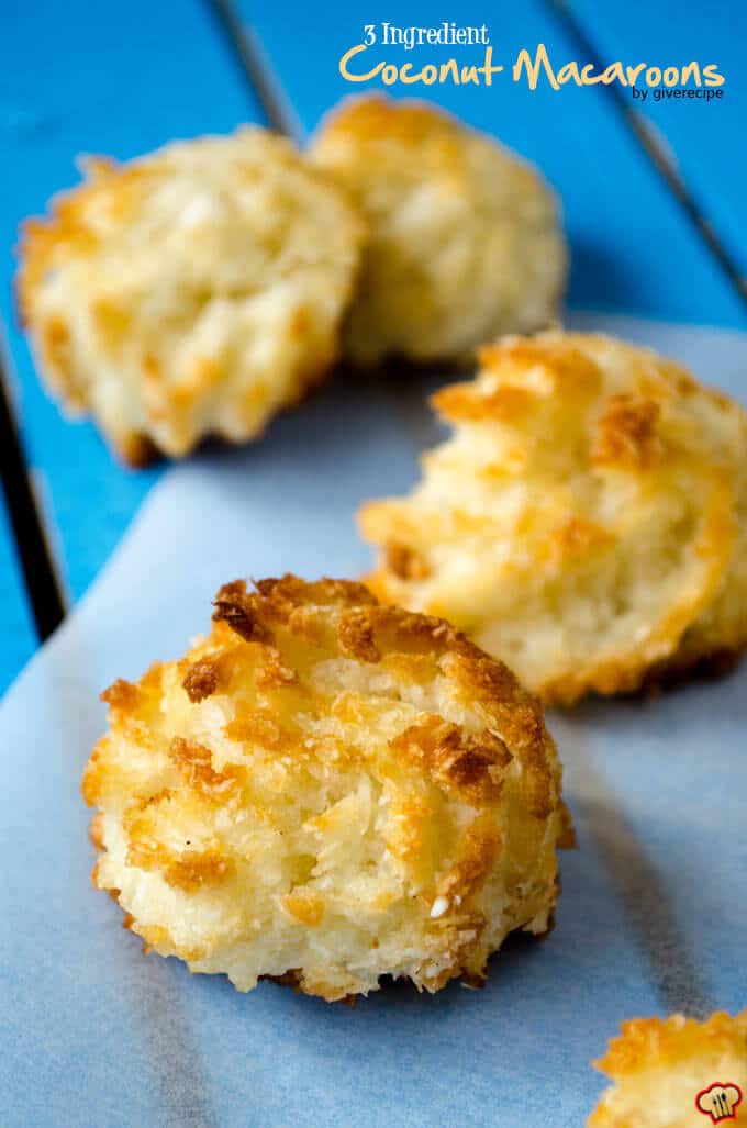 3 Ingredient Coconut Macaroons | giverecipe.com | #macaroons #glutenfree