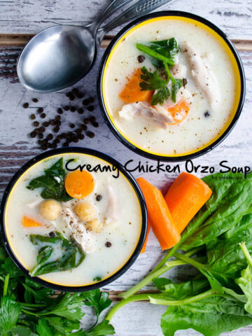 Creamy Chicken Orzo Soup | giverecipe.com | #chicken #soup