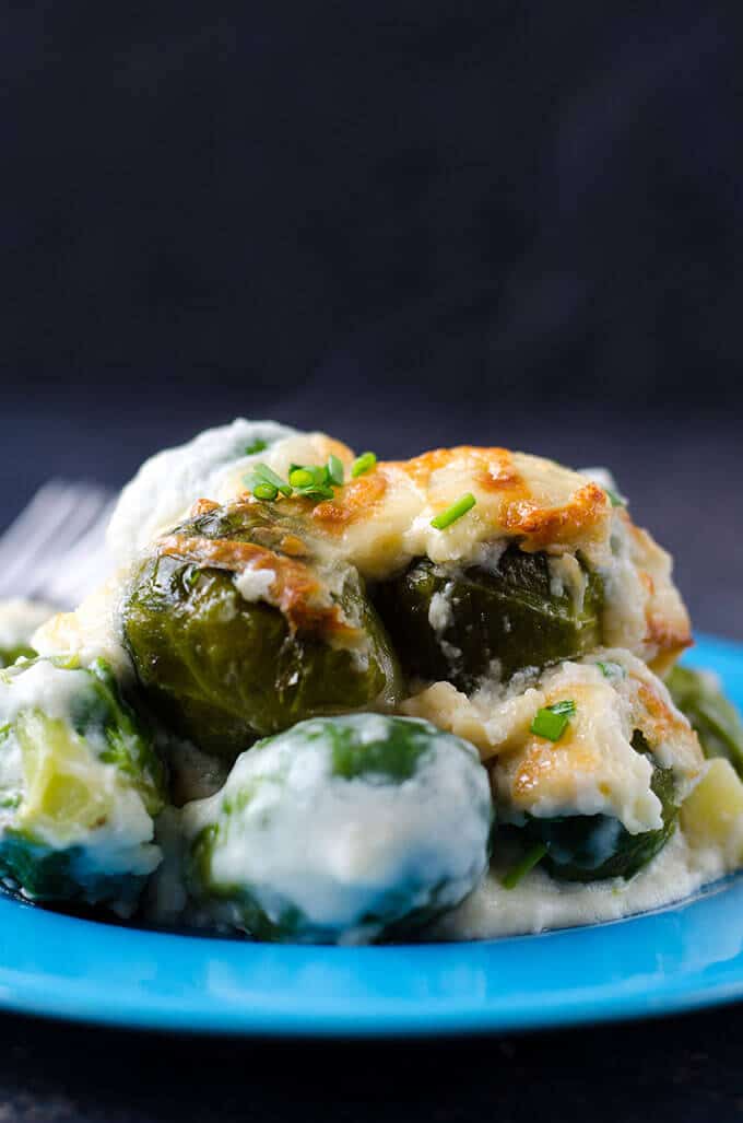 Creamy Brussels Sprouts Gratin |giverecipe.com | #brusselsprouts #gratin