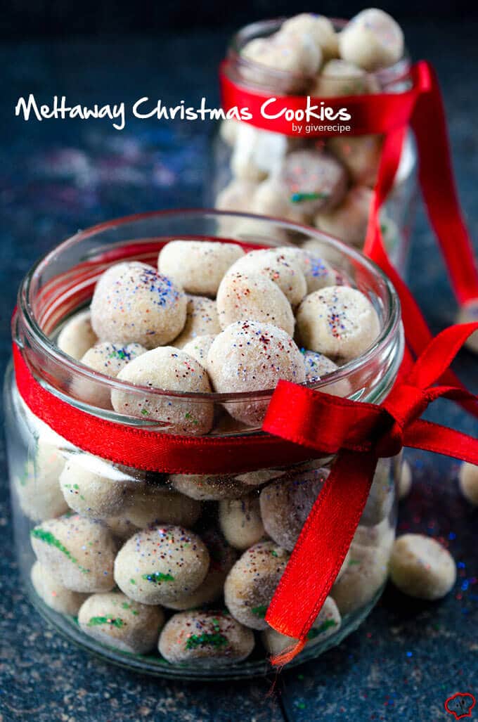 Meltaway cookies in jars for Christmas gift