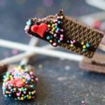 Chocolate Dipped Wafer Cookies |giverecipe.com | #wafers #valentine's