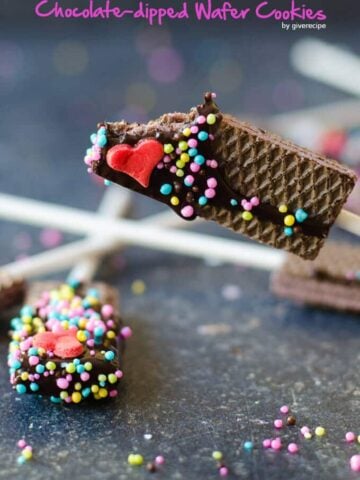 Chocolate Dipped Wafer Cookies |giverecipe.com | #wafers #valentine's