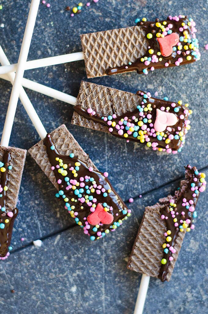 Chocolate Dipped Wafer Cookies |giverecipe.com | #wafers #valentine's