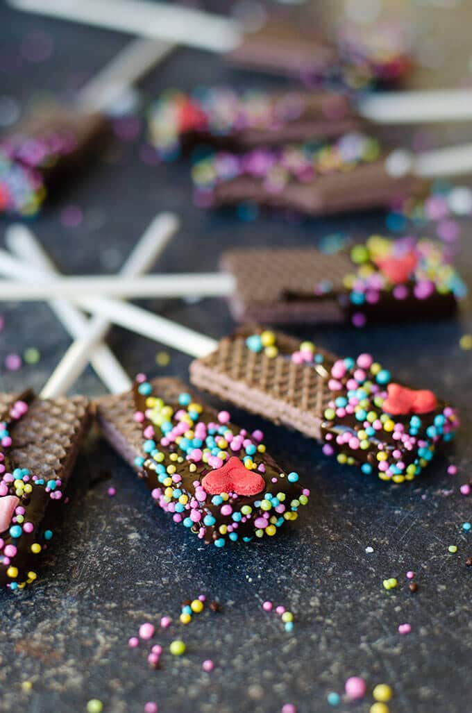 Chocolate Dipped Wafer Cookies |giverecipe.com | #wafers #valentine's