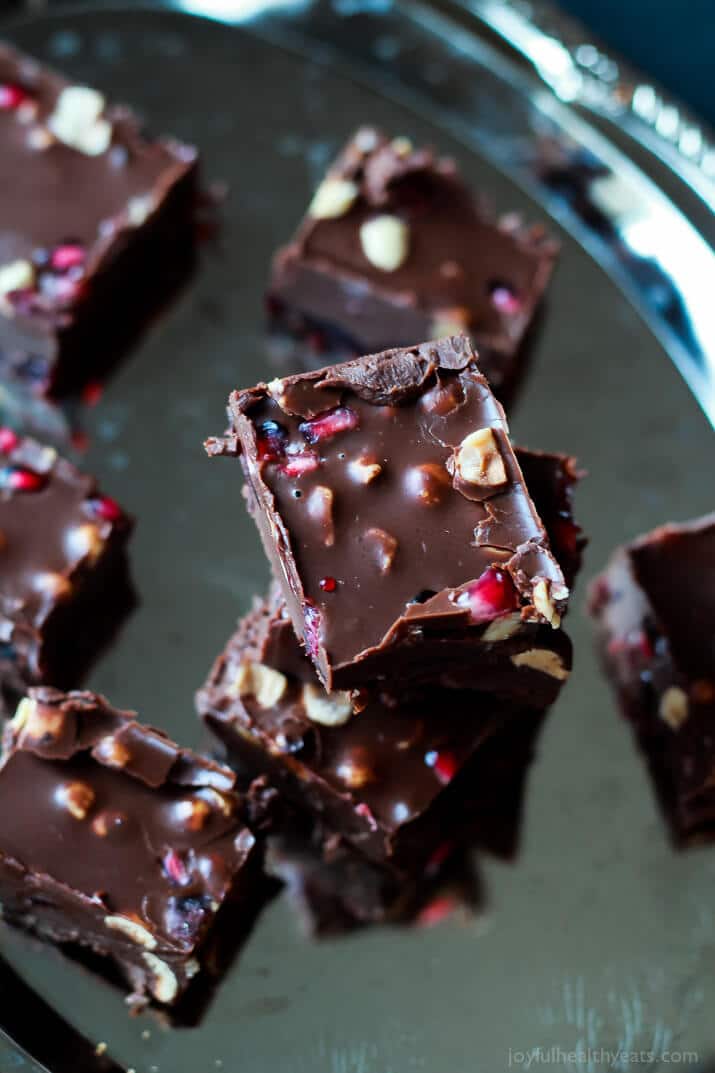 Skinny-Dark-Chocolate-Pomegranate-Hazelnut-Fudge-4