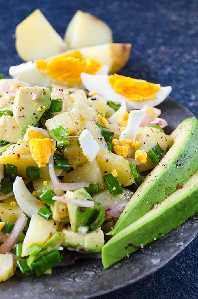 Avocado and Egg Potato Salad | giverecipe.com | #potato #avocado