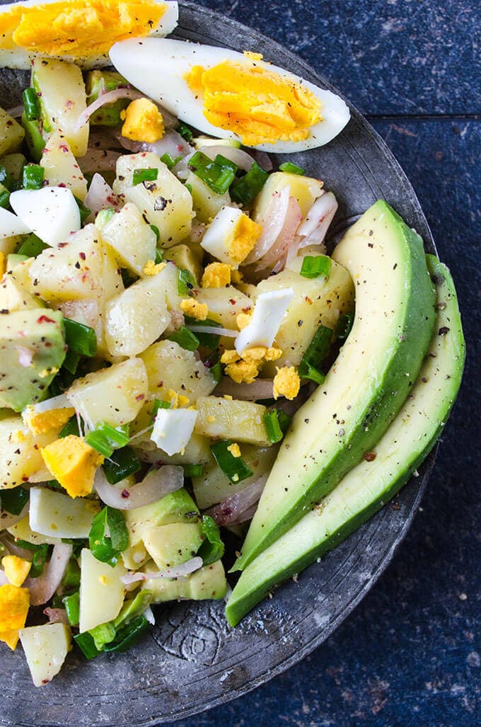 Avocado and Egg Potato Salad | giverecipe.com | #potato #avocado