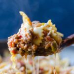 Pasta with Cheese and Meat Sauce | giverecipe.com | #pasta #comforting
