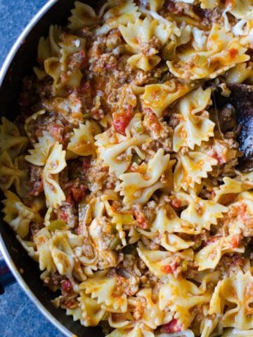 Pasta with Cheese and Meat Sauce | giverecipe.com | #pasta #comforting