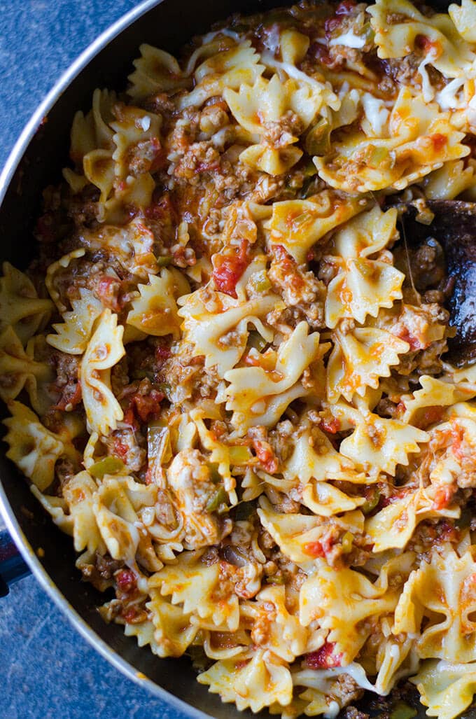 Pasta with Cheese and Meat Sauce | giverecipe.com | #pasta #comforting