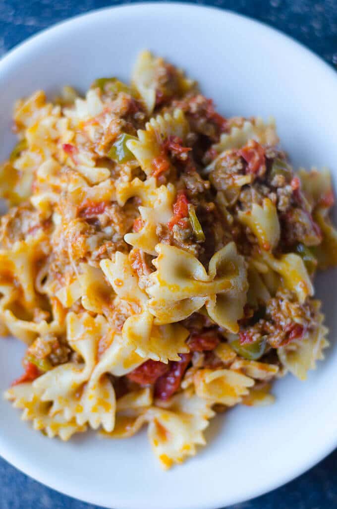 Pasta with Cheese and Meat Sauce | giverecipe.com | #pasta #comforting