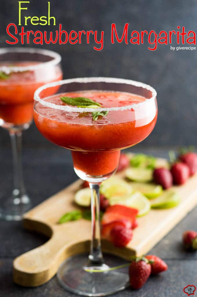 Fresh Strawberry Margarita | giverecipe.com | #margarita #strawberry