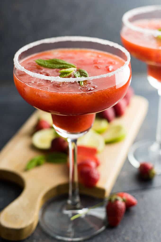 Fresh Strawberry Margarita | giverecipe.com | #margarita #strawberry