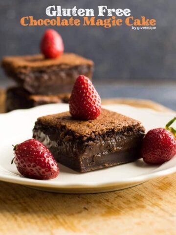 Gluten-Free Chocolate Magic Custard Cake | giverecipe.com | #chocolate #glutenfree