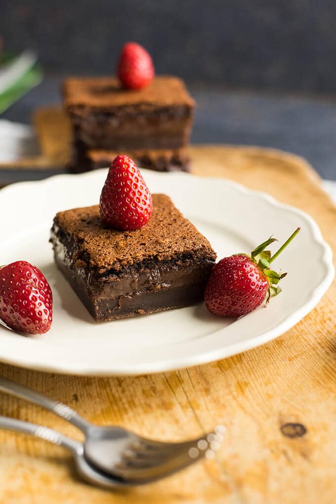 Gluten-Free Chocolate Magic Custard Cake | giverecipe.com | #chocolate #glutenfree