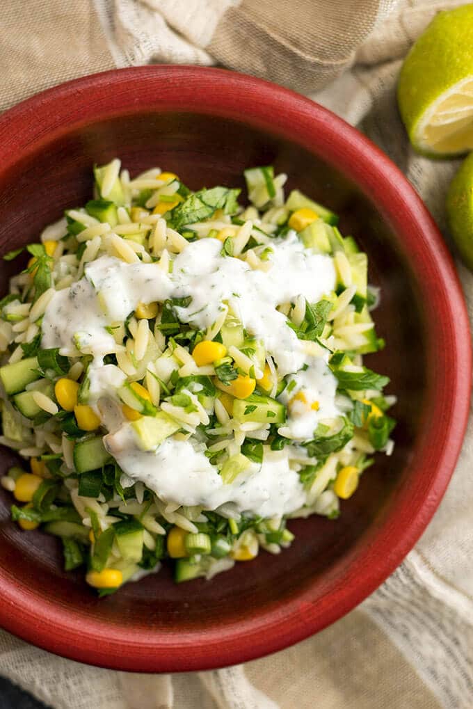 Cucumber Lemon Orzo Salad makes a wonderful light lunch or side dish for barbecue parties. - giverecipe.com