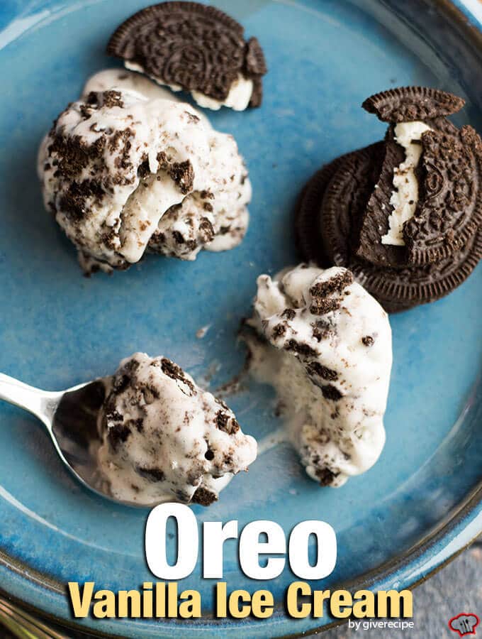 Oreo Vanilla Ice Cream. Easy and creamy. For OREO FANS! - giverecipe.com 