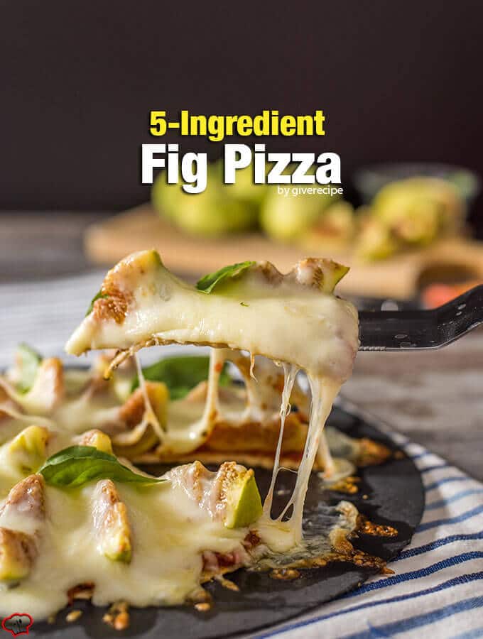 5-Ingredient Fig Pizza ready in 20 minutes! Nobody will believe that this restaurant style pizza is homemade. Perfect way to use fresh figs! - giverecipe.com